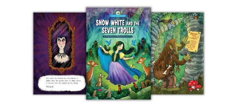 children's picture book  Snow White and the Seven Trolls by Wiley Blevins to read along