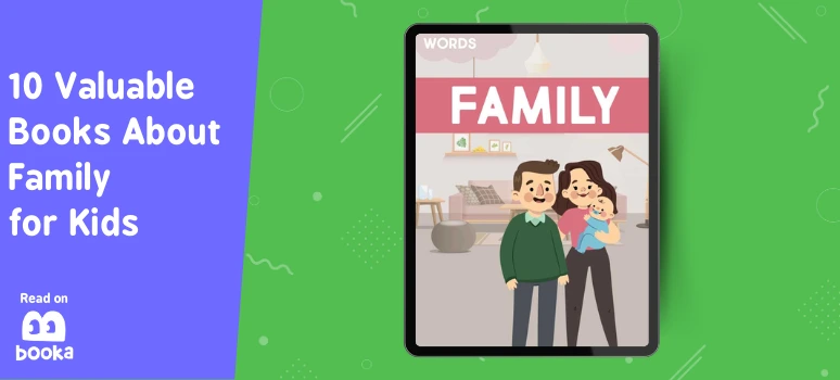 Preschool books about family, like "Family," are available on the Booka reading app for kids.