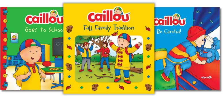 Covers of Caillou Children's Picture Books by Anne Paradis Reluctant Readers