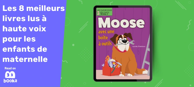 Couverture du livre "Moose avec une boîte à outils" pour les jeunes lecteurs.