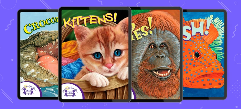 Animal Close-Ups – Real-Life Nonfiction for Kids Nonfiction books for kids featuring crocodiles, kittens, orangutans, and fish