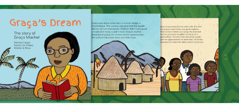 Children's  picture books about african activist and politician Graça Machel