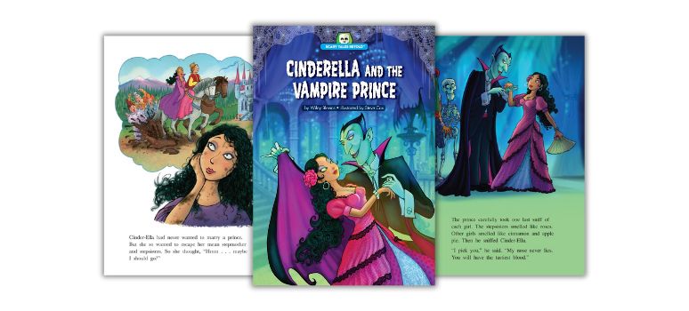 children's spooky picture book Cinderella and the Vampire Prince by Wiley Blevins