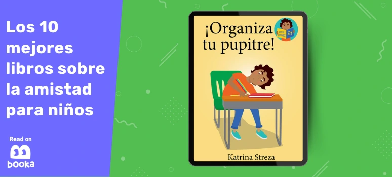 Niño en clase aprende sobre la organización y la amistad en un cuento infantil