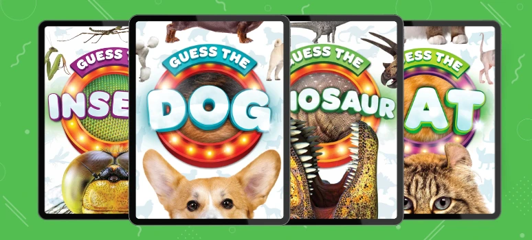 Guess the Animal Series – Fun Nonfiction for Kids Guess the Dog, Cat, Dinosaur, and Insect – exciting nonfiction guessing books for curious kids