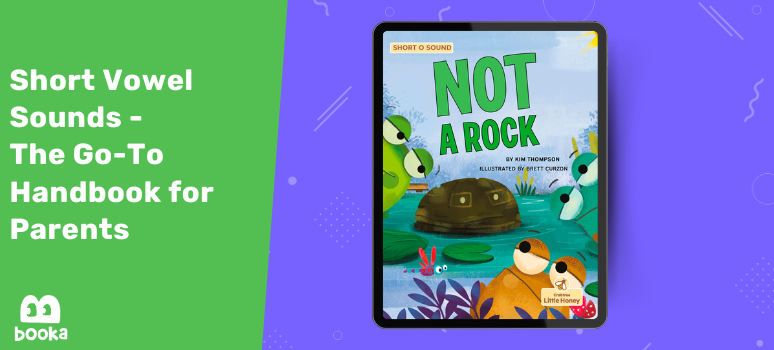 Phonics book cover for children learning short O vowel sounds