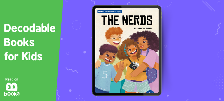 Front cover of The Nerds - one of the best decodable books for kids, featuring vibrant illustrations to engage early readers