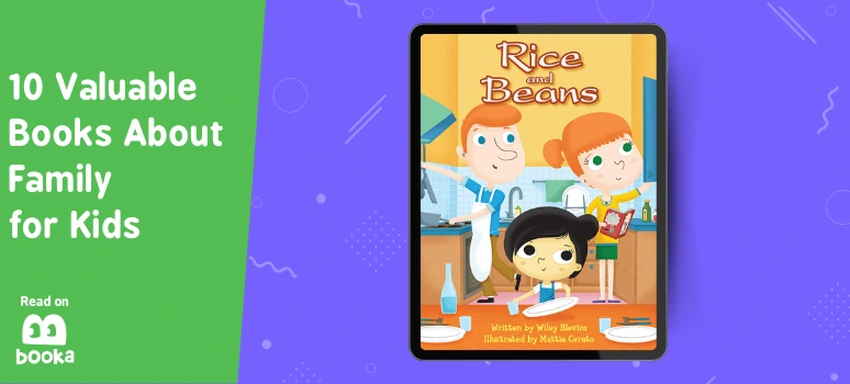 Explore books about family traditions like "Rice and Beans" on the Booka app for young readers.