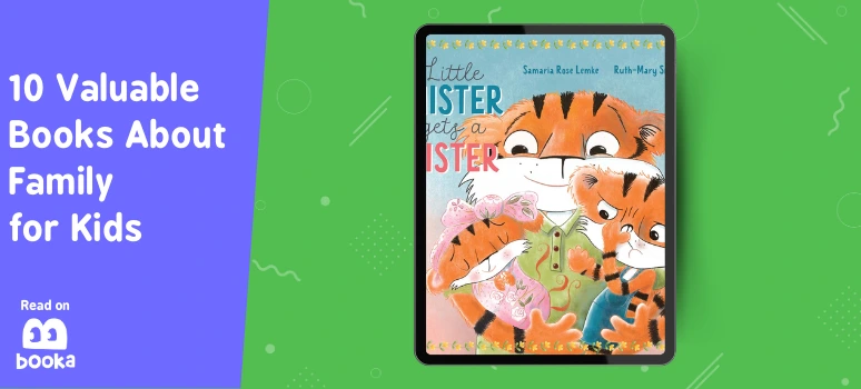 Find books about family dynamics, like "Little Sister Gets a Sister," on the Booka app.