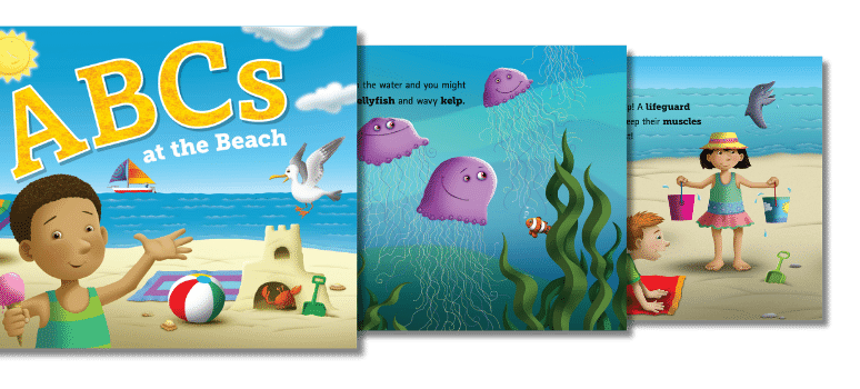 Children's picture book about summer holidays and alphabets