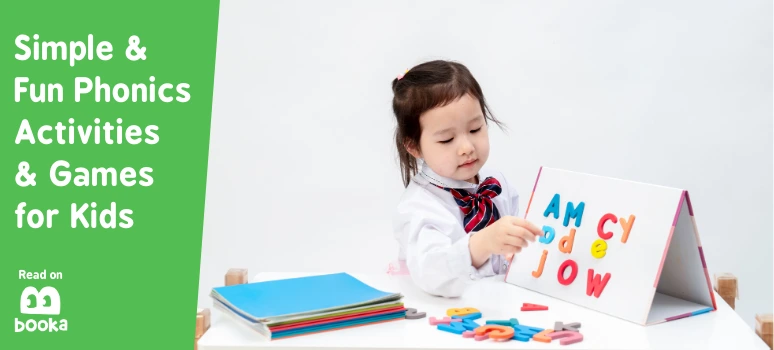 Young girl explores phonics for preschool with a magnetic letter board, practicing letter recognition.