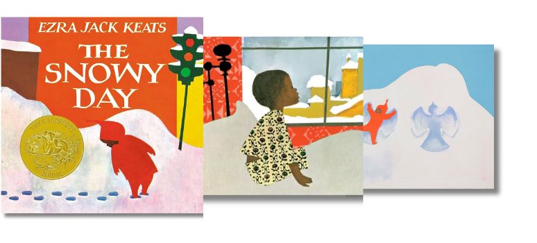 The Snowy Day by Ezra Jack Keats - cover and Illustrations from the Book