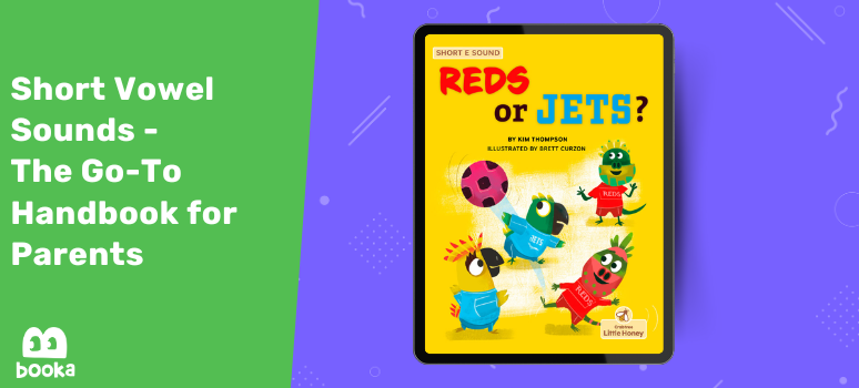 Book cover designed to help kids learn short E vowel sounds through reading